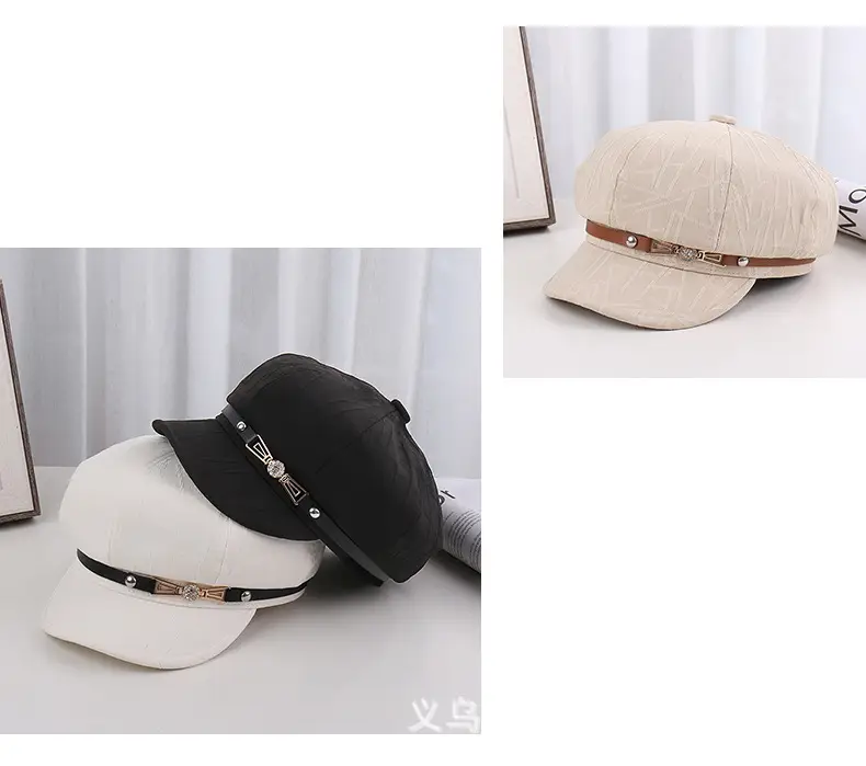 Women's Brown Japanese Hat with Embroidered Band — feature 15