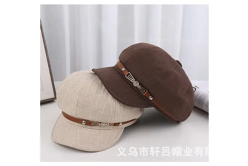 Women's Brown Japanese Hat with Embroidered Band — feature 16