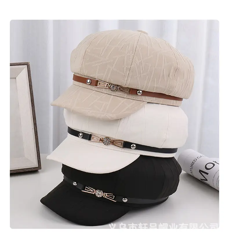 Women's Brown Japanese Hat with Embroidered Band — feature 17