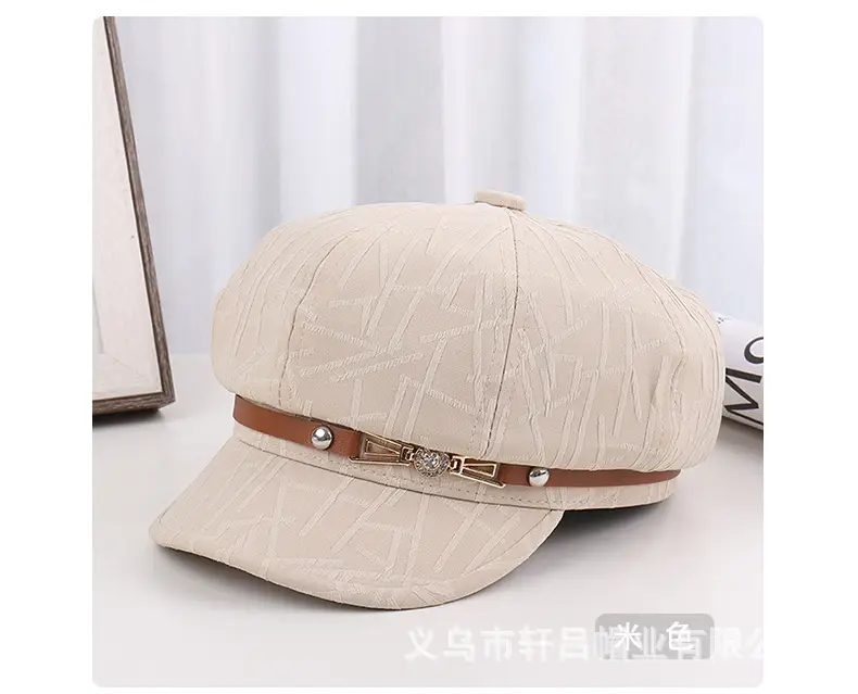 Women's Brown Japanese Hat with Embroidered Band — feature 20