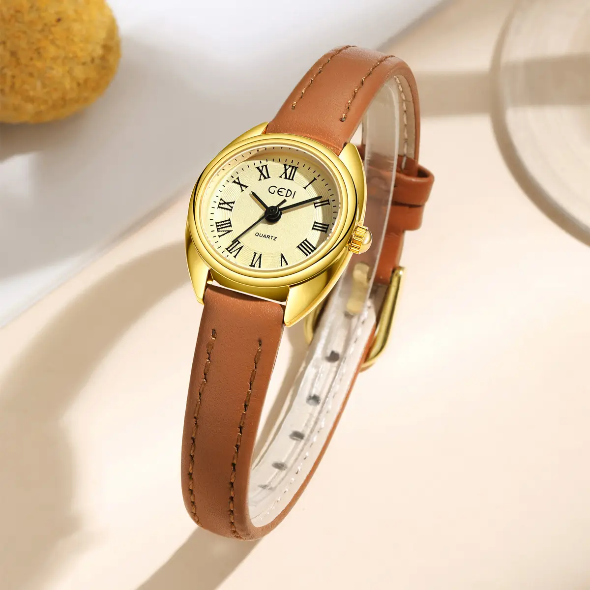 Gold Korean Women's Watch with Roman Dial - Image 6