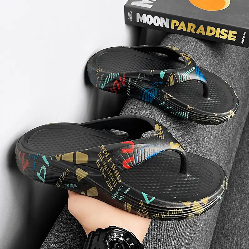 Flip-flops Men's Summer Outwear Flip-flops Sandals for Bathing Non-slip Deodorant Casual Sports Beach Shoes - Image 4