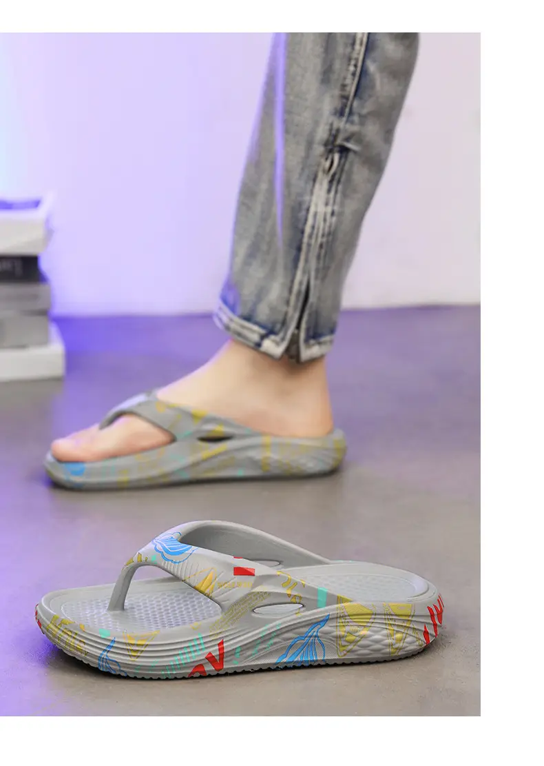 Flip-flops Men's Summer Outwear Flip-flops Sandals for Bathing Non-slip Deodorant Casual Sports Beach Shoes — feature 12