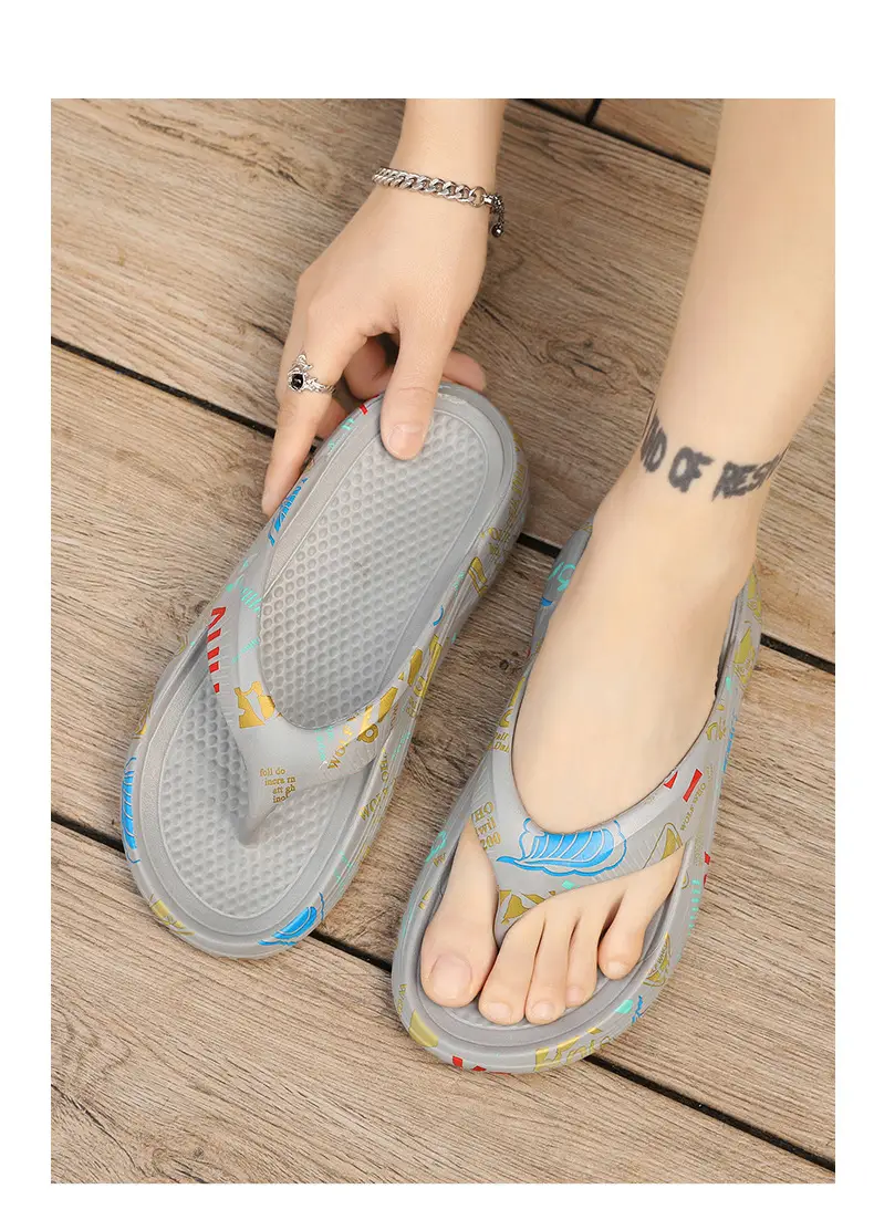 Flip-flops Men's Summer Outwear Flip-flops Sandals for Bathing Non-slip Deodorant Casual Sports Beach Shoes — feature 14