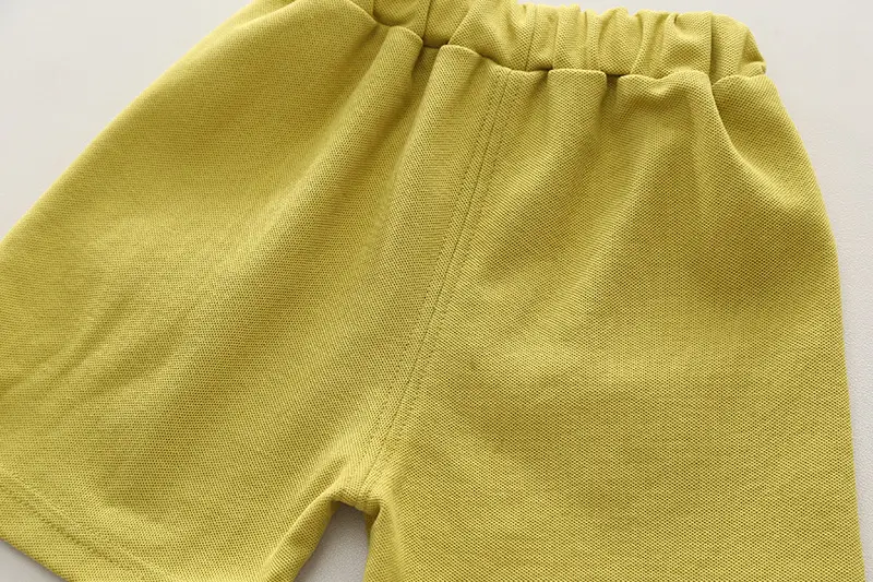 2024 Cartoon Boys T-Shirt Shorts Set Green Yellow — feature 14