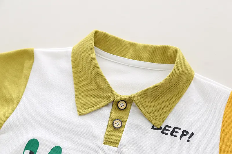 2024 Cartoon Boys T-Shirt Shorts Set Green Yellow — feature 5