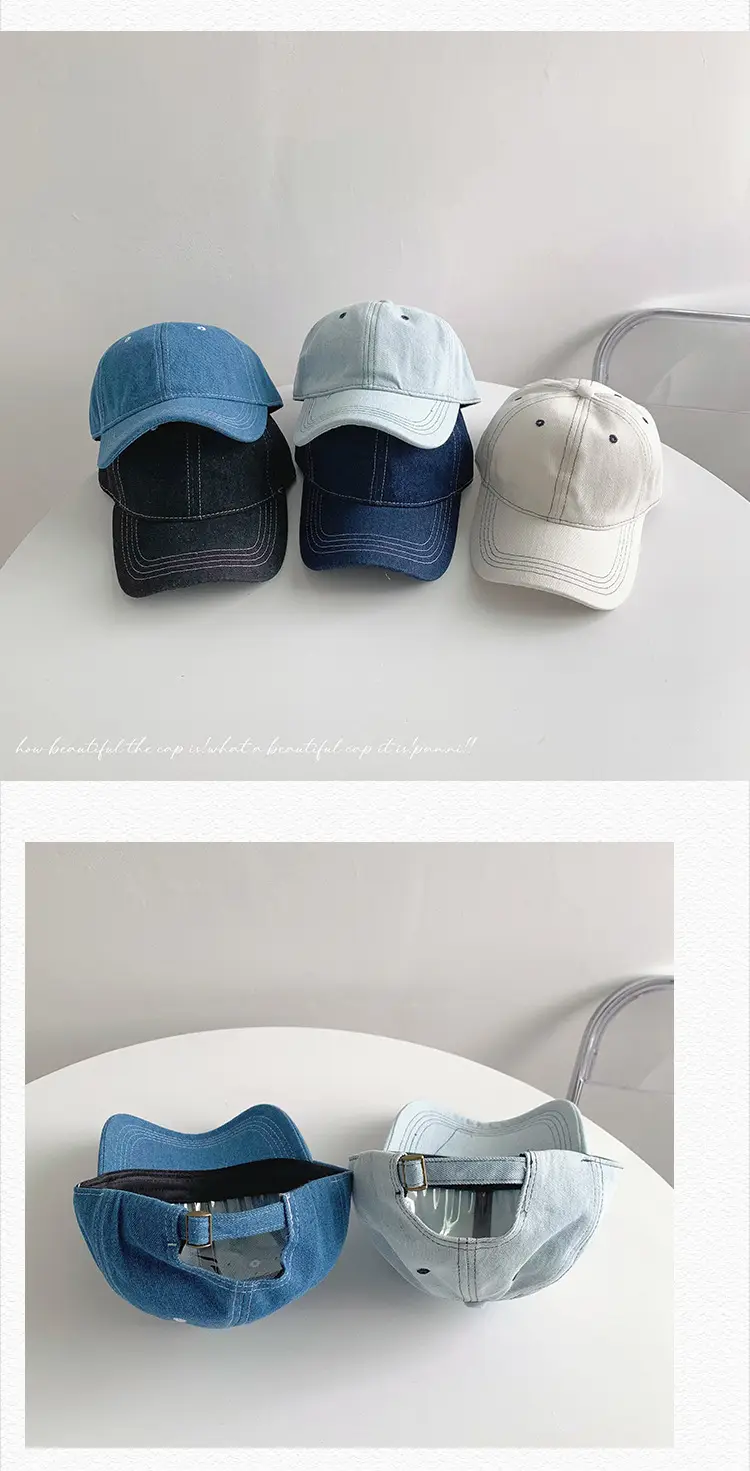Women Face Mask Denim Baseball Cap Blue Grey — feature 25