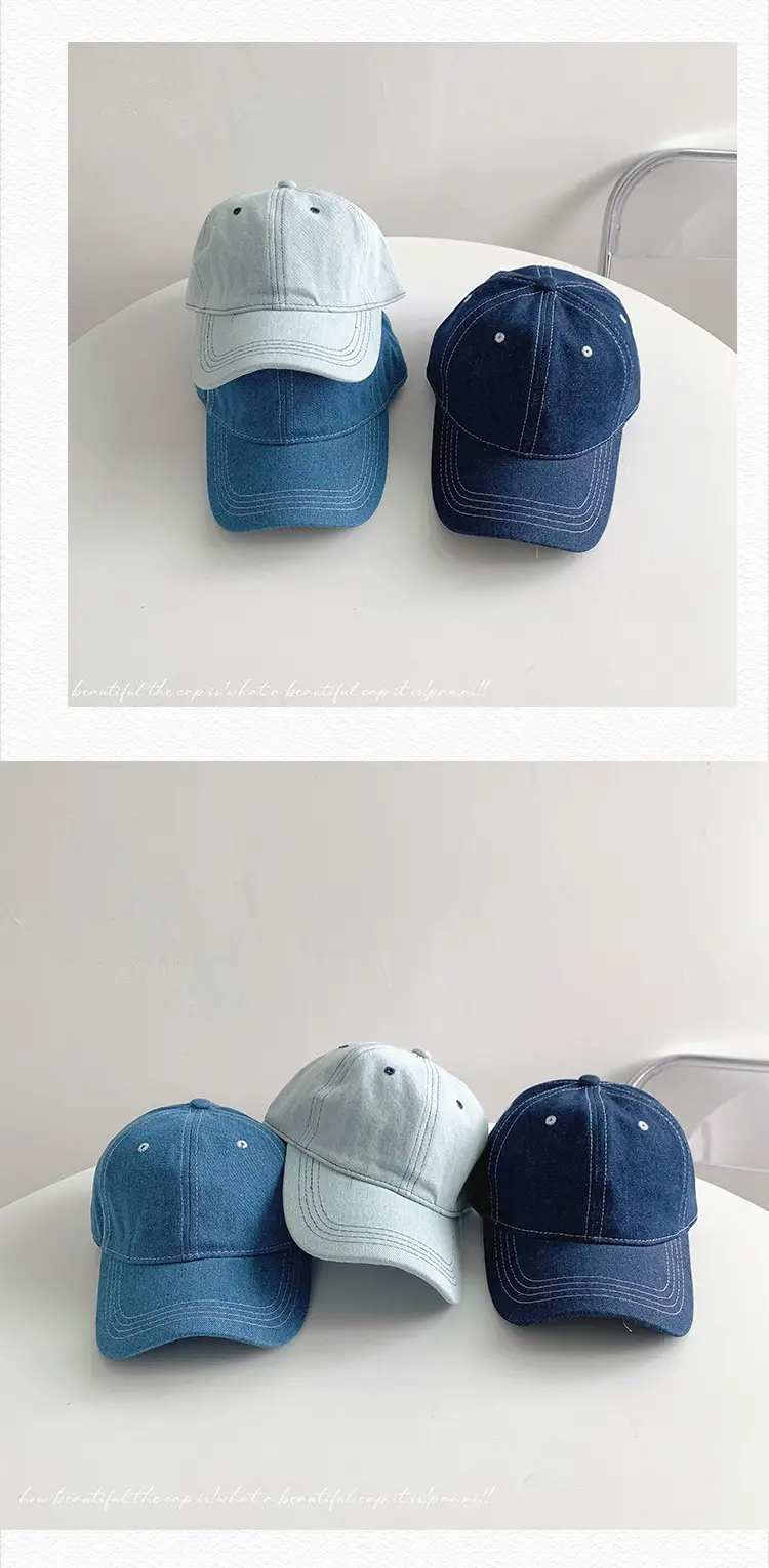 Women Face Mask Denim Baseball Cap Blue Grey — feature 26