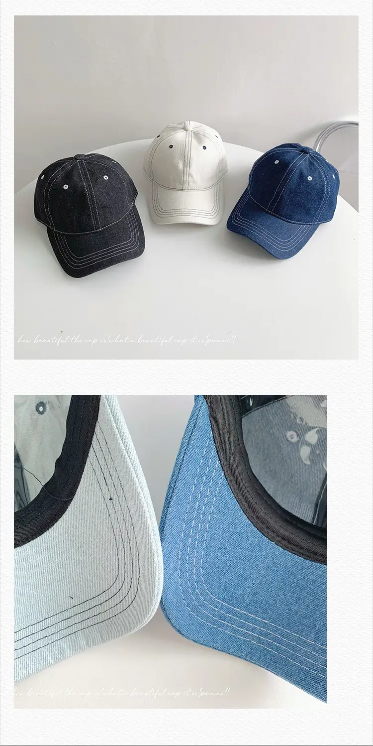 Women Face Mask Denim Baseball Cap Blue Grey — feature 27