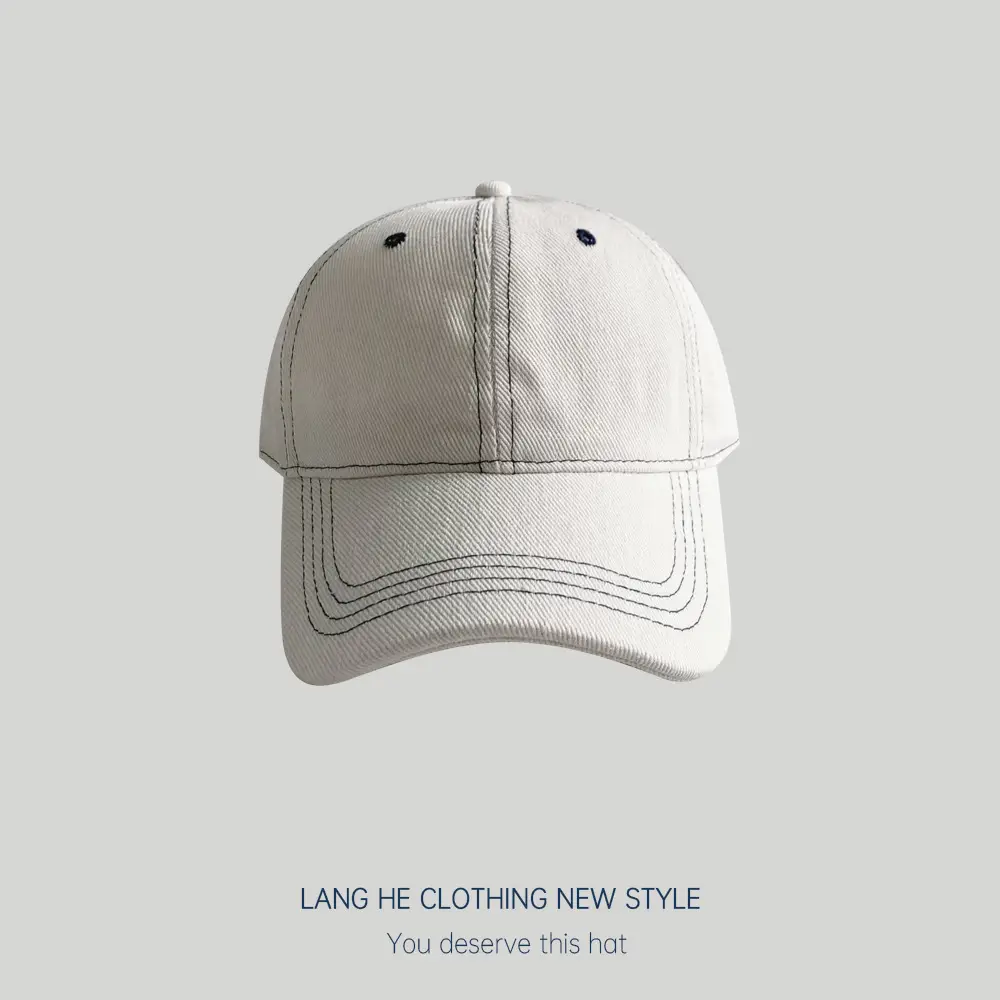 Women Face Mask Denim Baseball Cap Blue Grey - Image 5