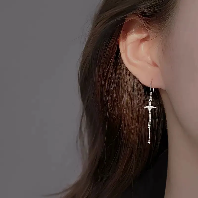 Cross Tassel Earrings for Women 2024 New Fashion - Image 3
