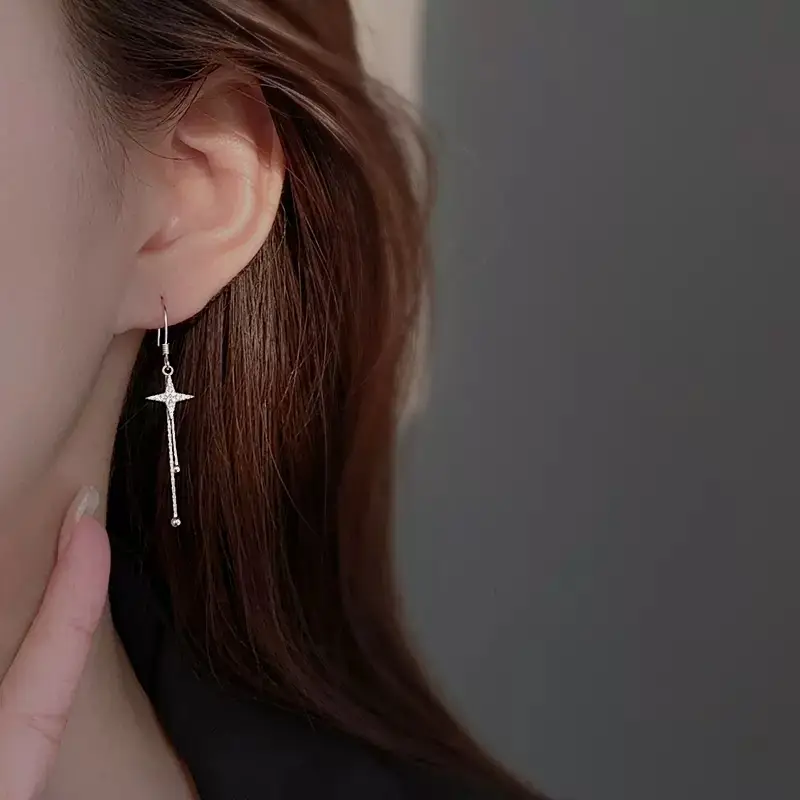 Cross Tassel Earrings for Women 2024 New Fashion - Image 5