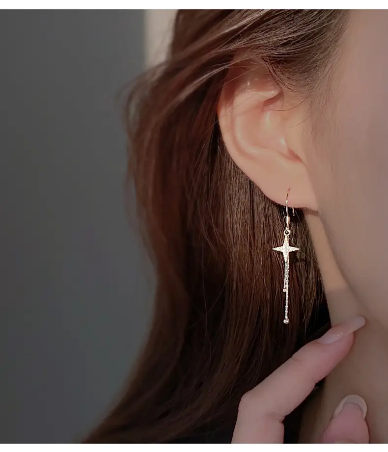 Cross Tassel Earrings for Women 2024 New Fashion — feature 7