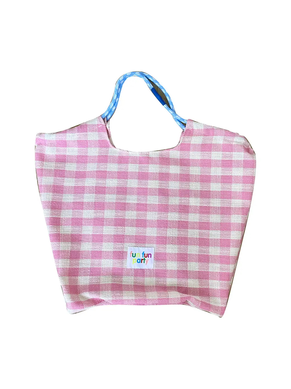 Pink Plaid Drawstring Shoulder Bag Large Capacity - Image 9