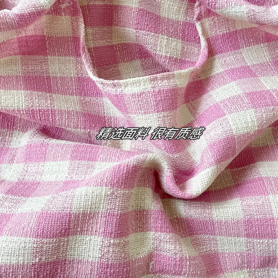 Pink Plaid Drawstring Shoulder Bag Large Capacity — feature 18