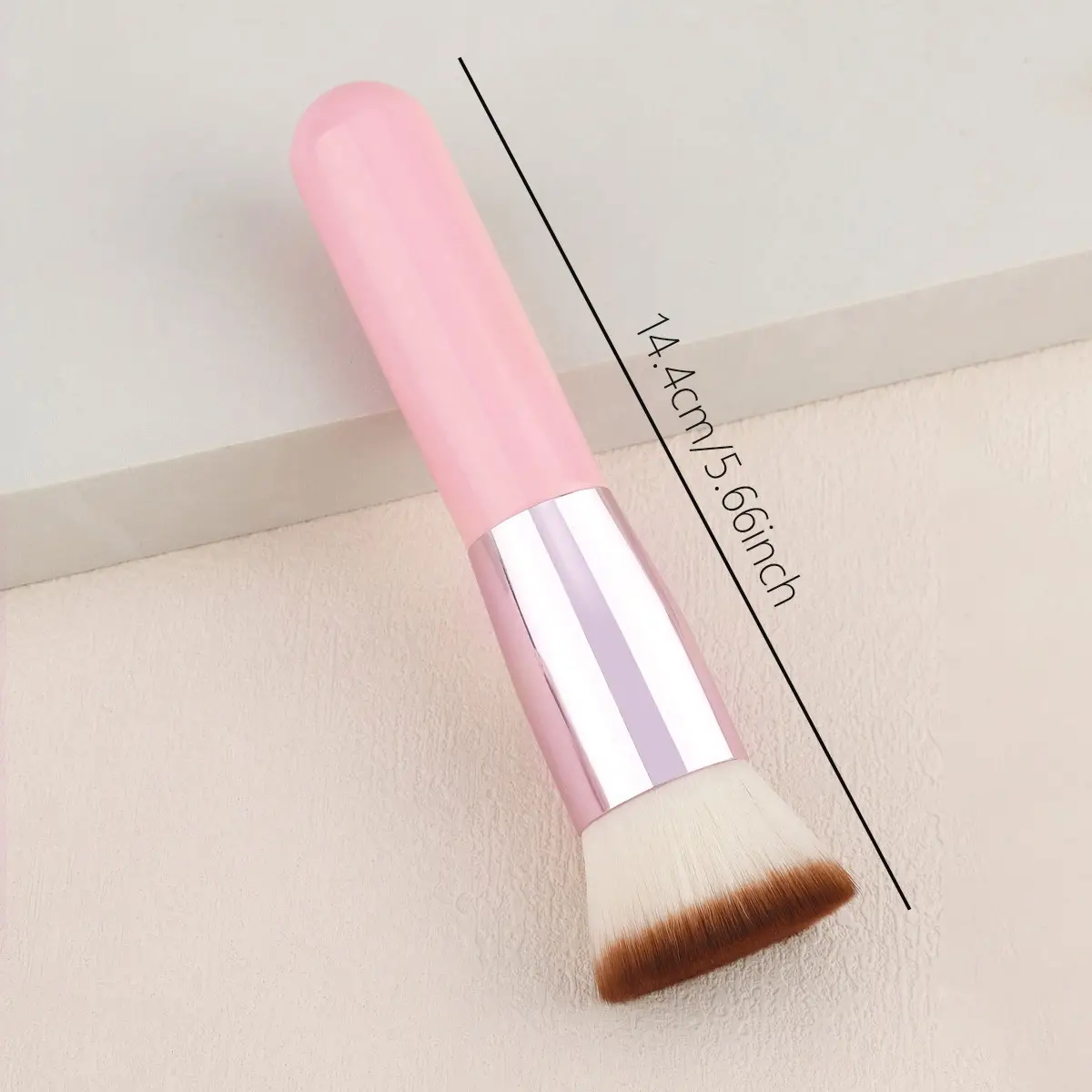 Pink Flat Head Makeup Brush for Foundation & Powder - Image 4