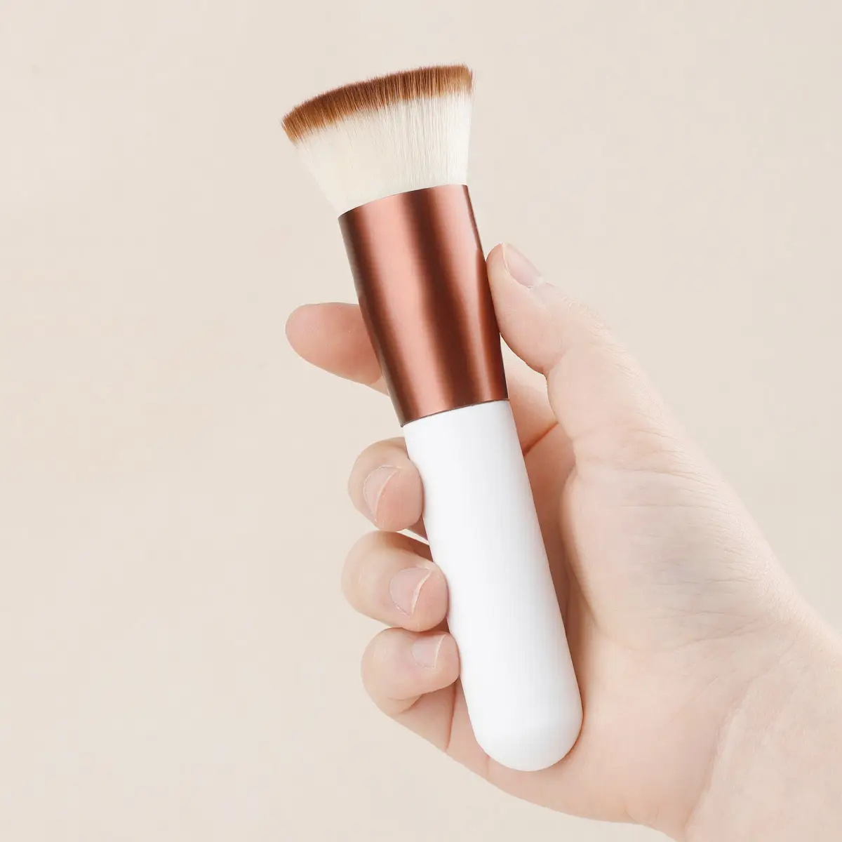 Pink Flat Head Makeup Brush for Foundation & Powder - Image 5