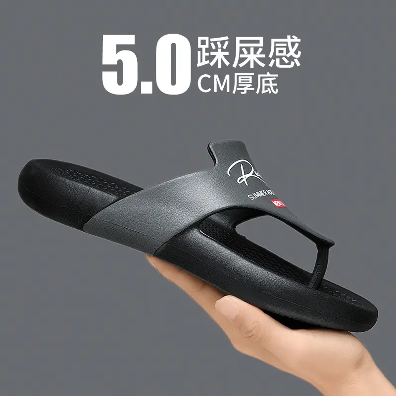 Summer New Korean-style Fashionable Flip-flops Men's Flip-flops Outdoor Cross-border Leisure Beach Sandals and Slippers plus size Slippers - Image 4