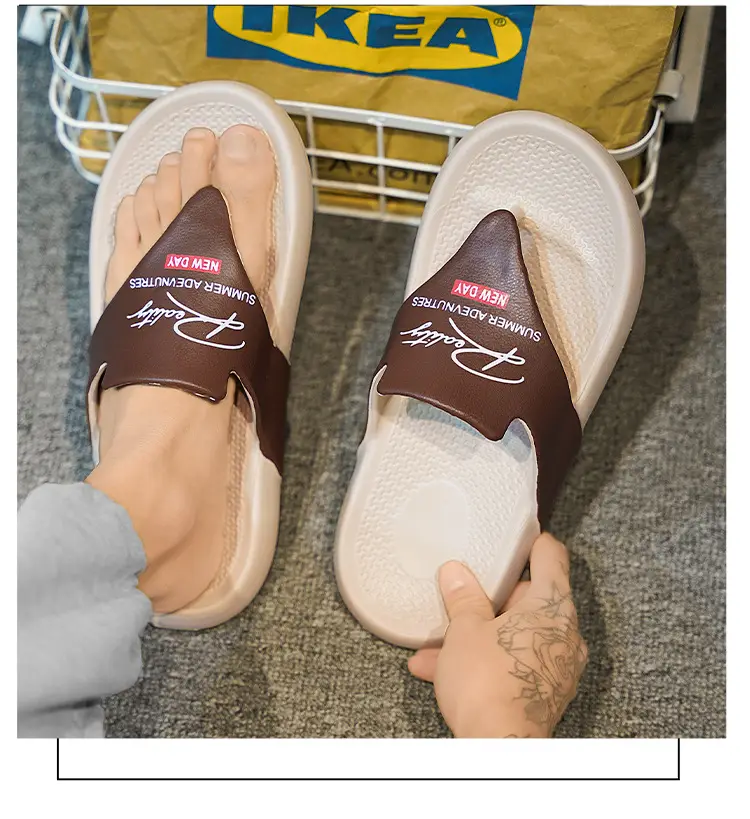 Summer New Korean-style Fashionable Flip-flops Men's Flip-flops Outdoor Cross-border Leisure Beach Sandals and Slippers plus size Slippers — feature 11