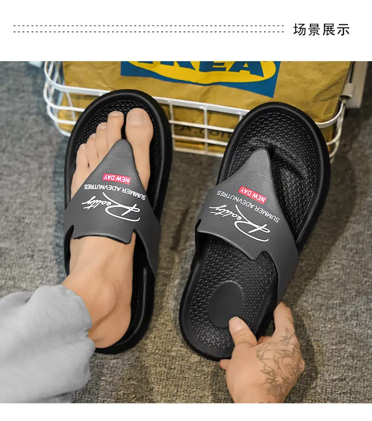 Summer New Korean-style Fashionable Flip-flops Men's Flip-flops Outdoor Cross-border Leisure Beach Sandals and Slippers plus size Slippers — feature 13