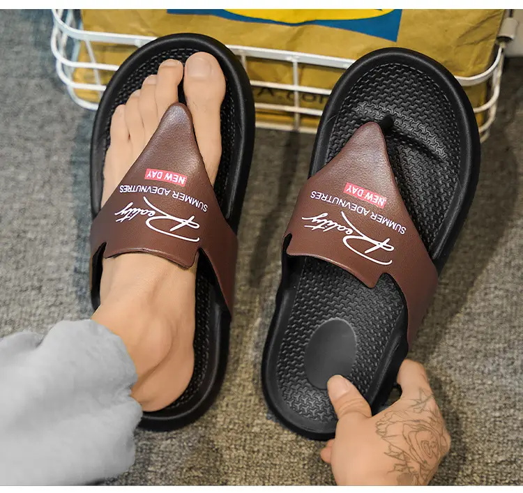 Summer New Korean-style Fashionable Flip-flops Men's Flip-flops Outdoor Cross-border Leisure Beach Sandals and Slippers plus size Slippers — feature 17