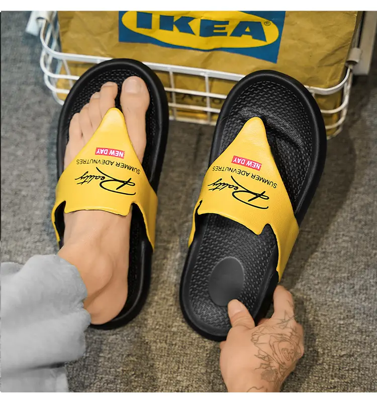 Summer New Korean-style Fashionable Flip-flops Men's Flip-flops Outdoor Cross-border Leisure Beach Sandals and Slippers plus size Slippers — feature 19