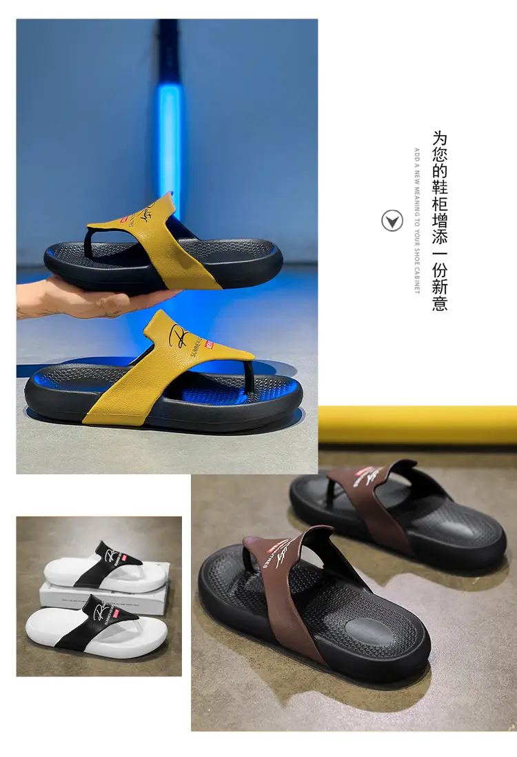 Summer New Korean-style Fashionable Flip-flops Men's Flip-flops Outdoor Cross-border Leisure Beach Sandals and Slippers plus size Slippers — feature 2