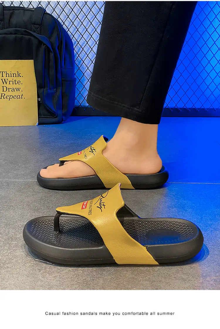 Summer New Korean-style Fashionable Flip-flops Men's Flip-flops Outdoor Cross-border Leisure Beach Sandals and Slippers plus size Slippers — feature 20