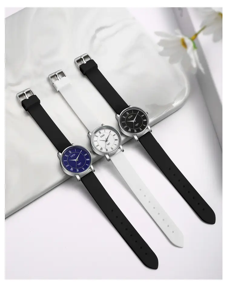 Goldie Waterproof Silicone Couple Watch Blue Dial — feature 4