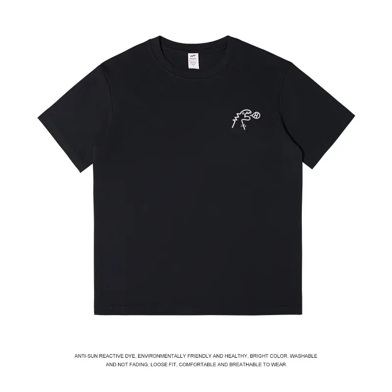 Men Printed Long Sleeve T-Shirt Black Grey - Image 2