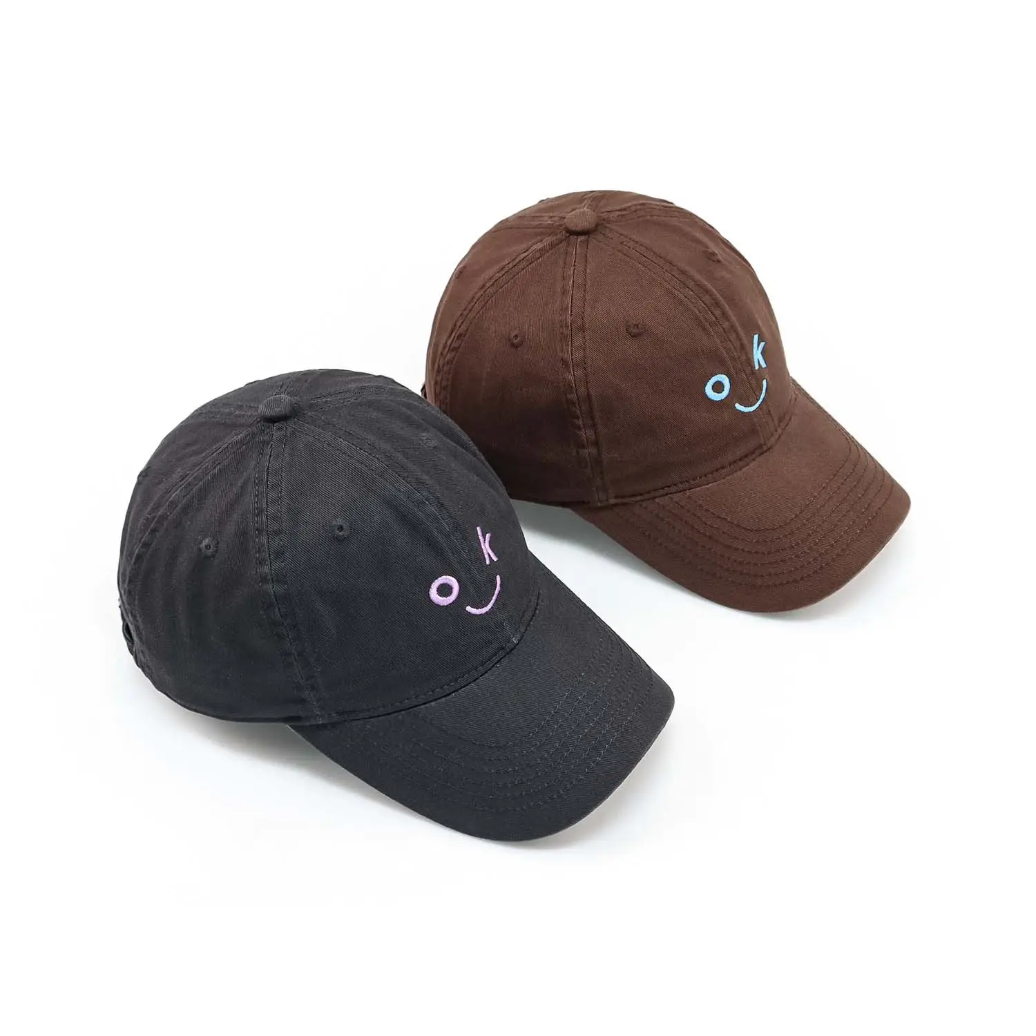 Japanese Style Smiley Cap Women Black Brown 2024 - Image 3