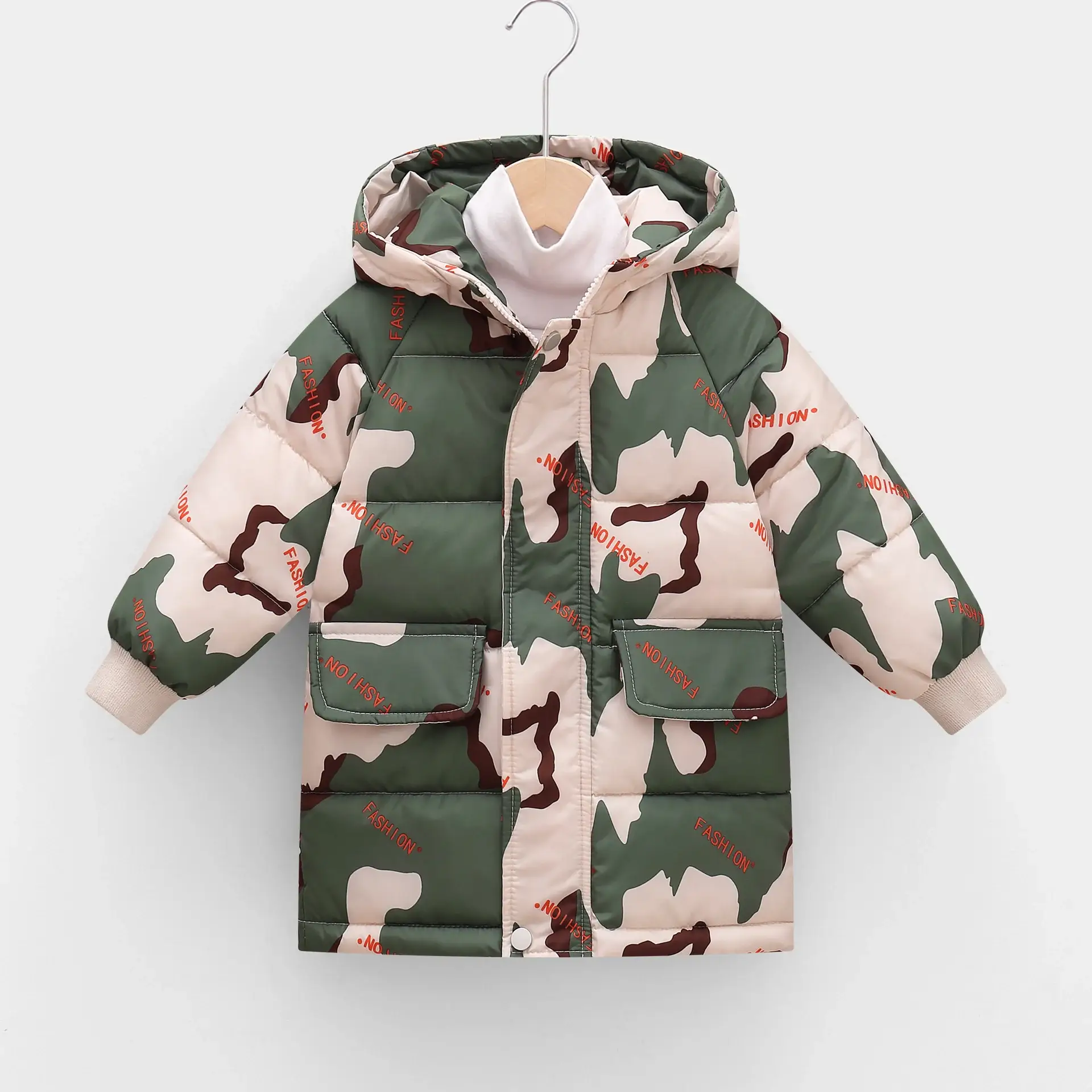 New Hooded Cotton Coat for Kids Mid Length Patterned — feature 12