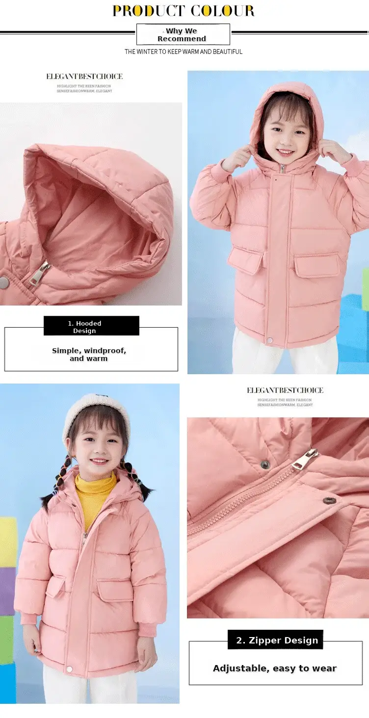 New Hooded Cotton Coat for Kids Mid Length Patterned — feature 2