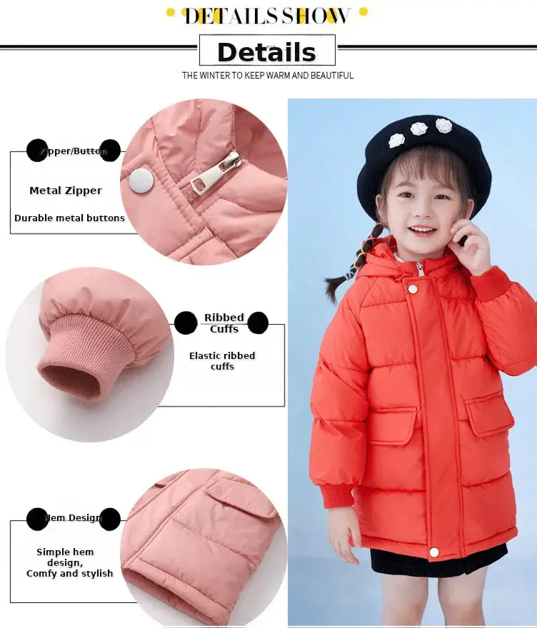 New Hooded Cotton Coat for Kids Mid Length Patterned — feature 4