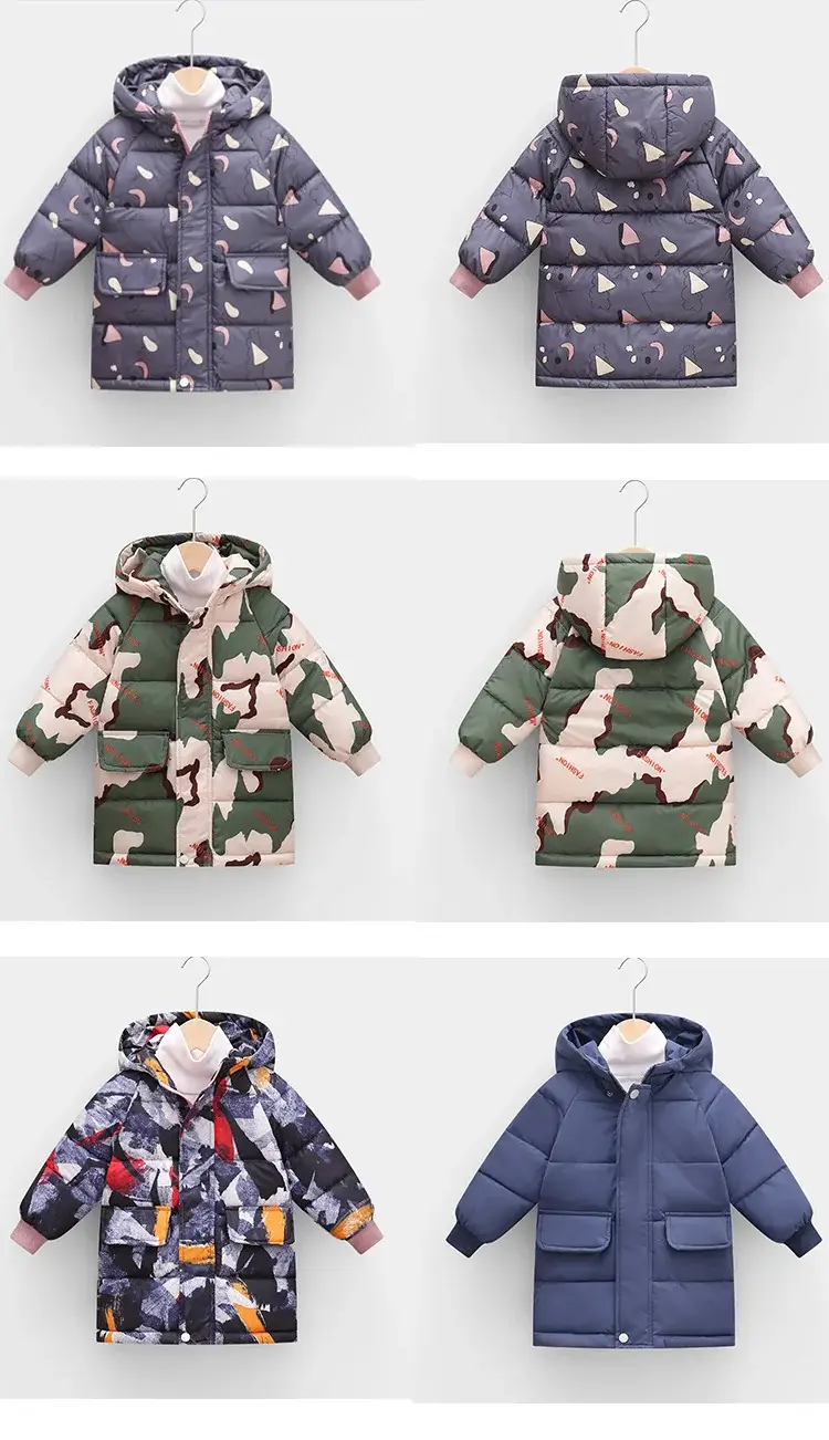 New Hooded Cotton Coat for Kids Mid Length Patterned — feature 7