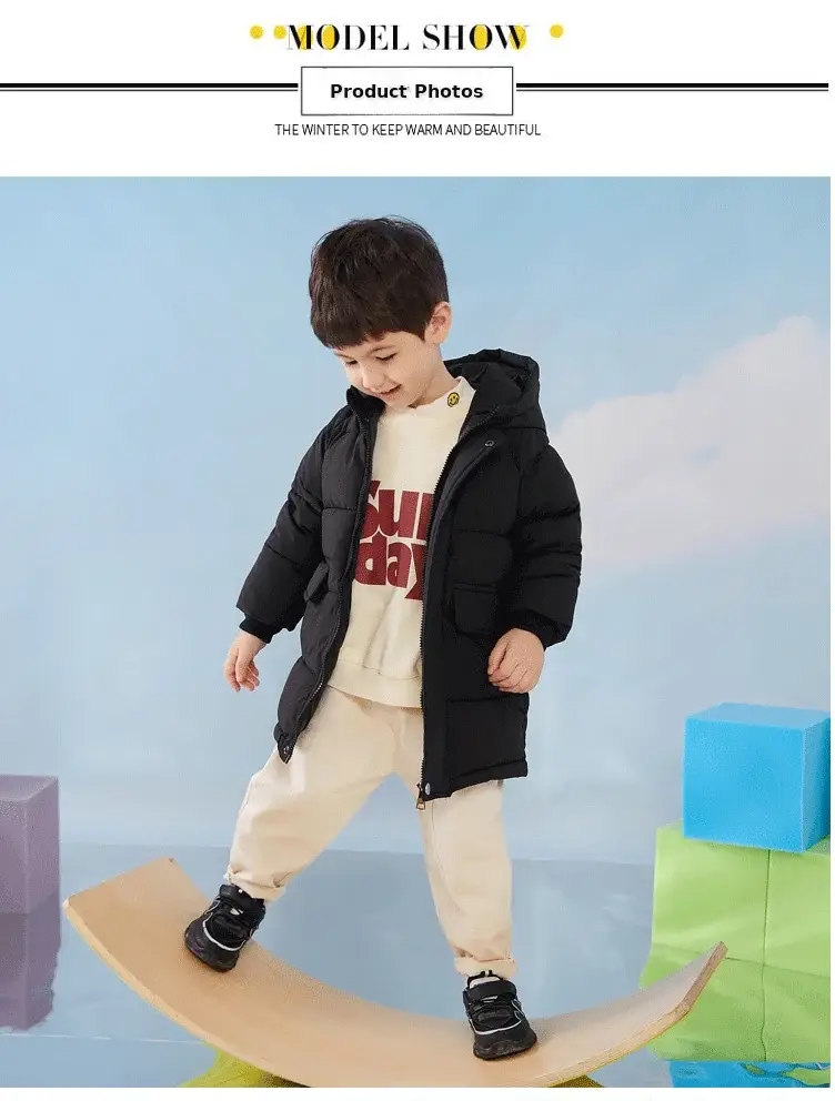 New Hooded Cotton Coat for Kids Mid Length Patterned — feature 8