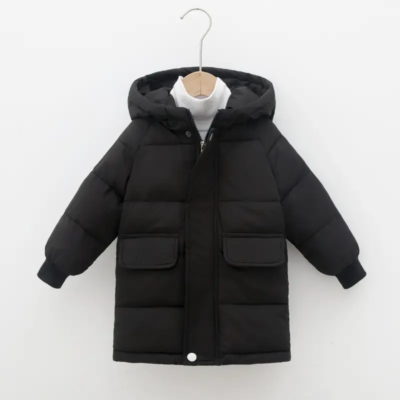 New Hooded Cotton Coat for Kids Mid Length Patterned - Image 2
