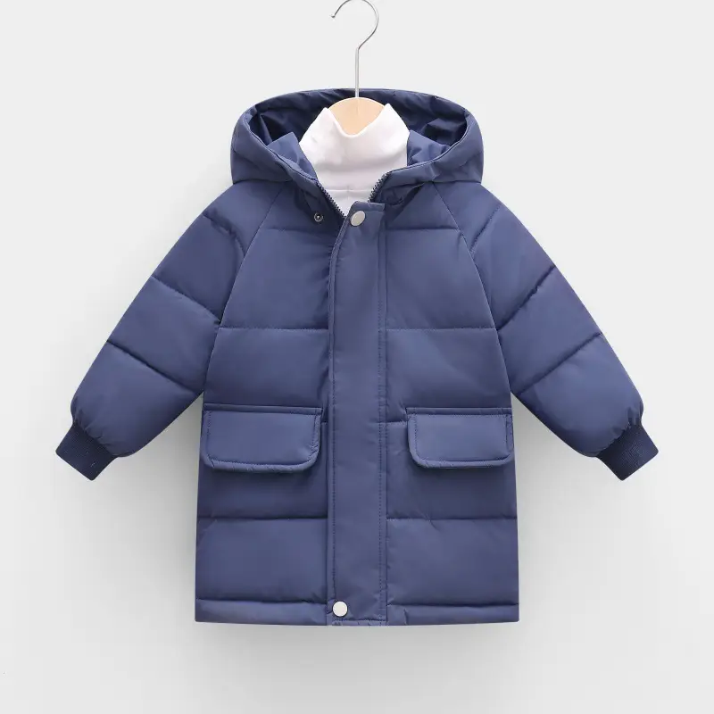 New Hooded Cotton Coat for Kids Mid Length Patterned - Image 6