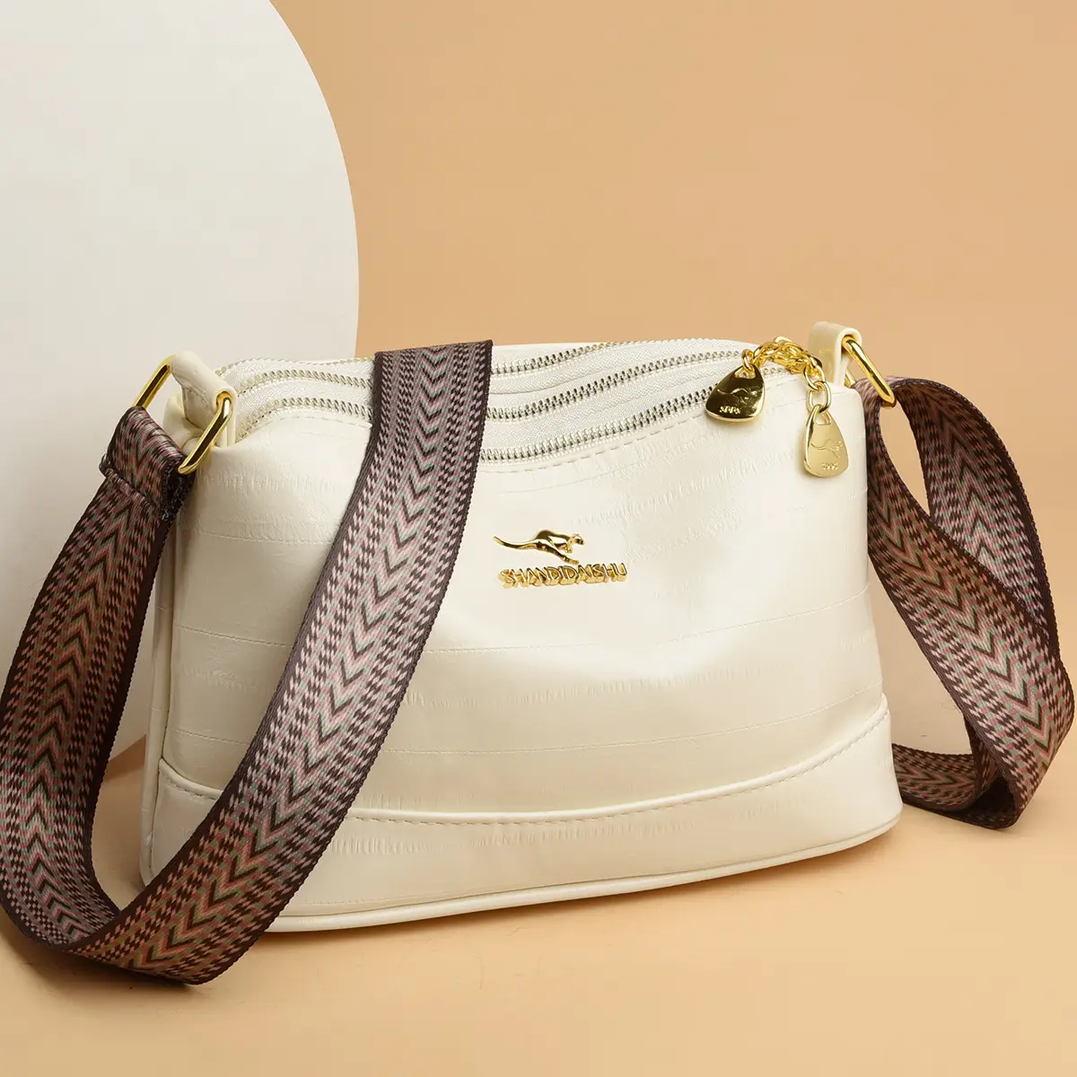 Black Women's Multi-Compartment Shoulder Crossbody Bag - Image 6
