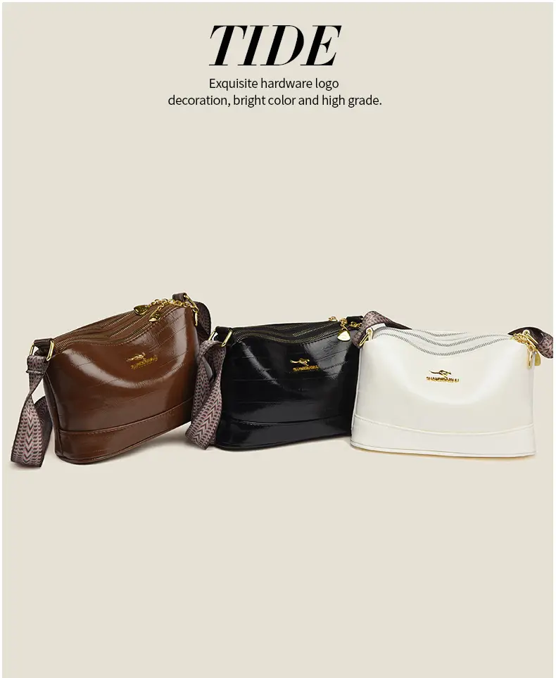 Black Women's Multi-Compartment Shoulder Crossbody Bag — feature 1