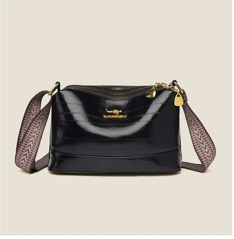 Black Women's Multi-Compartment Shoulder Crossbody Bag — feature 11