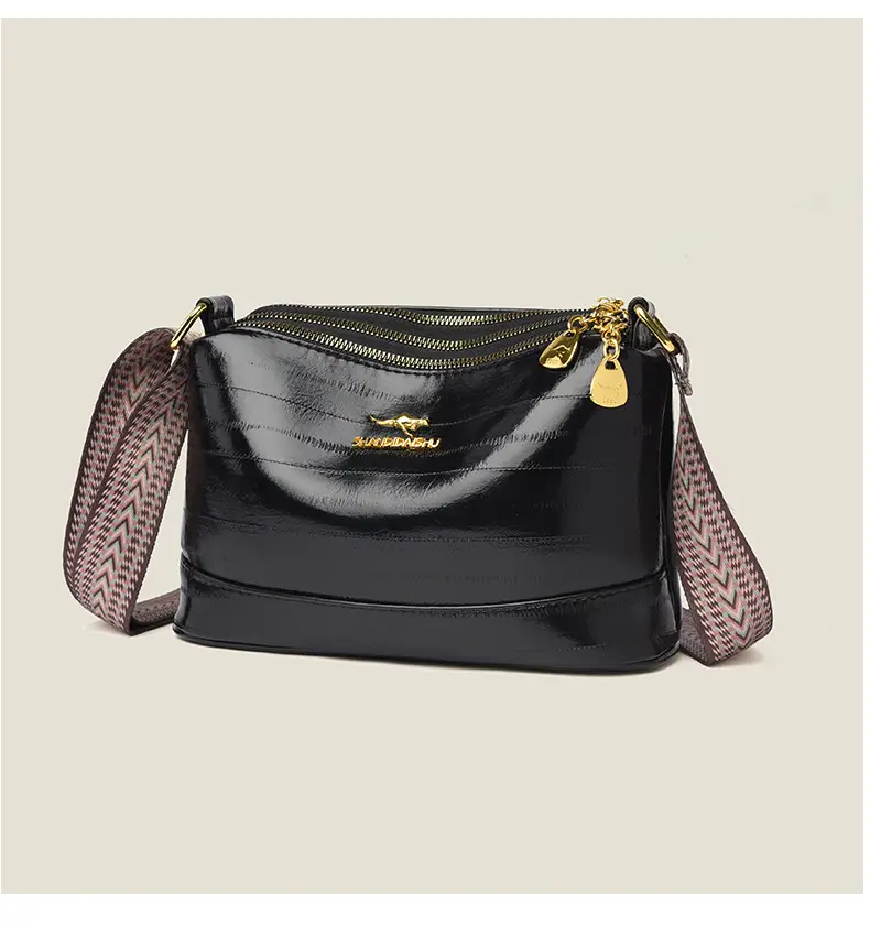 Black Women's Multi-Compartment Shoulder Crossbody Bag — feature 12