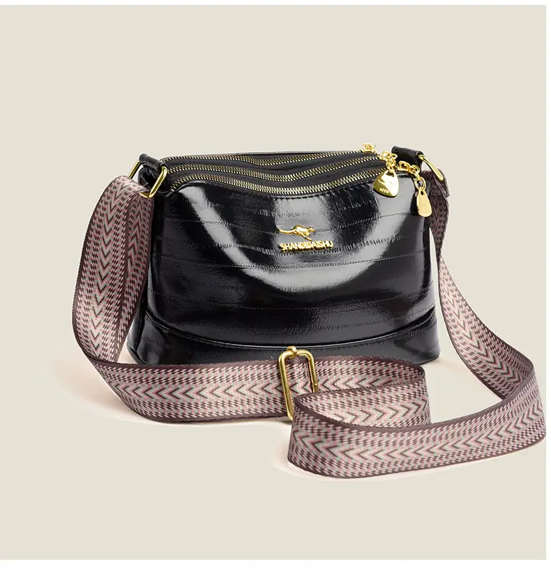 Black Women's Multi-Compartment Shoulder Crossbody Bag — feature 14