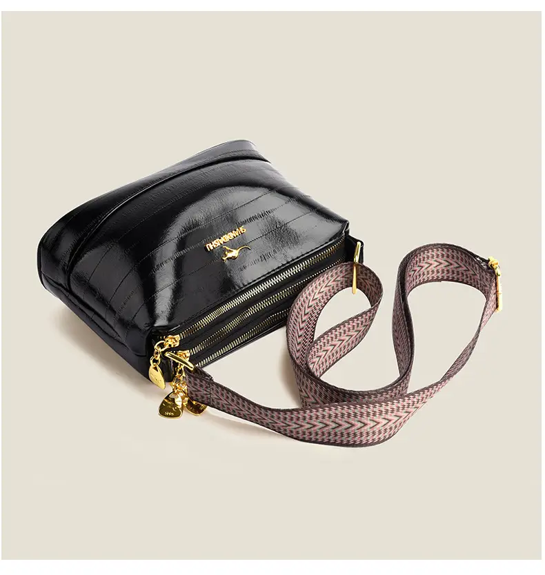 Black Women's Multi-Compartment Shoulder Crossbody Bag — feature 15