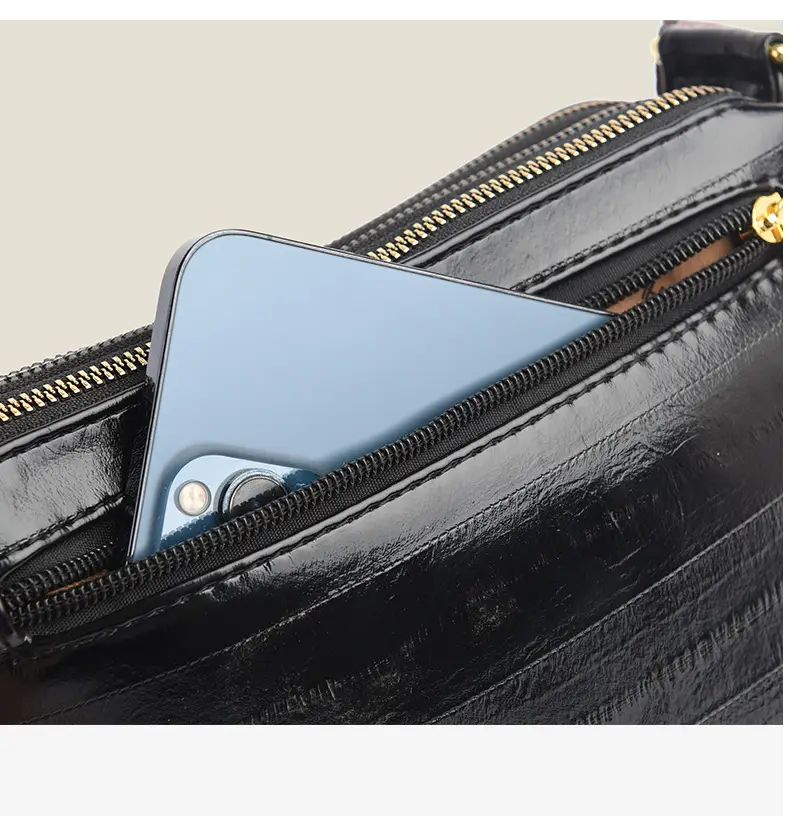Black Women's Multi-Compartment Shoulder Crossbody Bag — feature 21