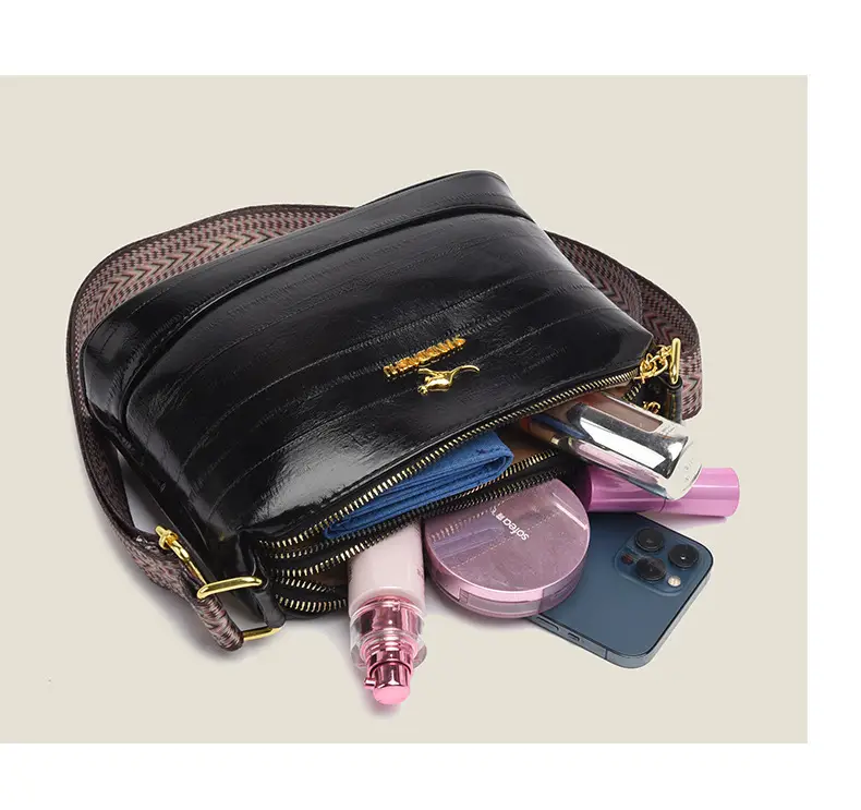 Black Women's Multi-Compartment Shoulder Crossbody Bag — feature 23