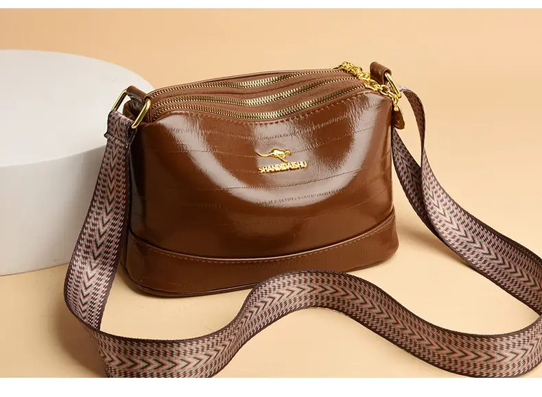 Black Women's Multi-Compartment Shoulder Crossbody Bag — feature 27