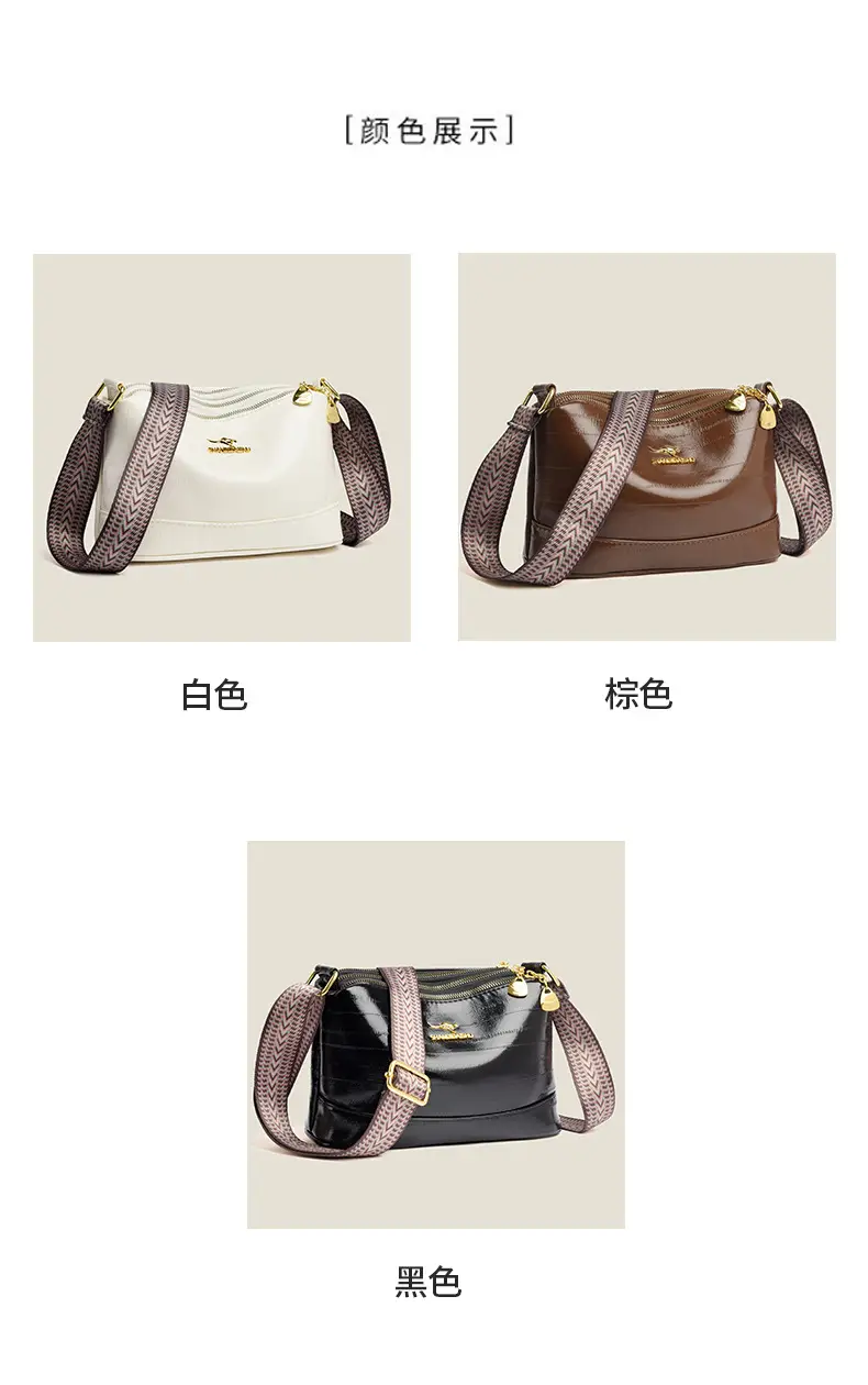 Black Women's Multi-Compartment Shoulder Crossbody Bag — feature 3