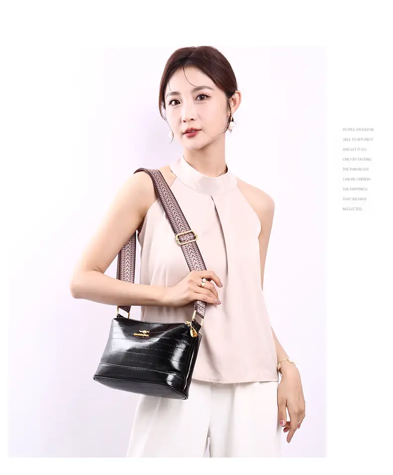 Black Women's Multi-Compartment Shoulder Crossbody Bag — feature 35