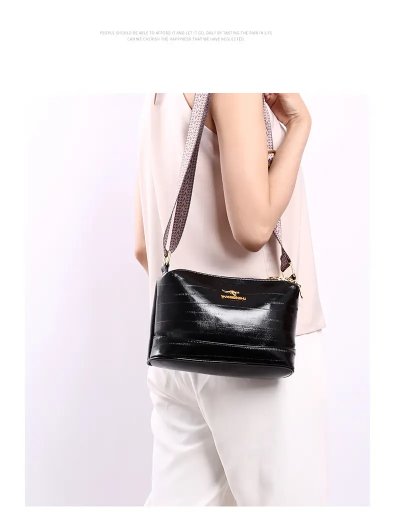Black Women's Multi-Compartment Shoulder Crossbody Bag — feature 36